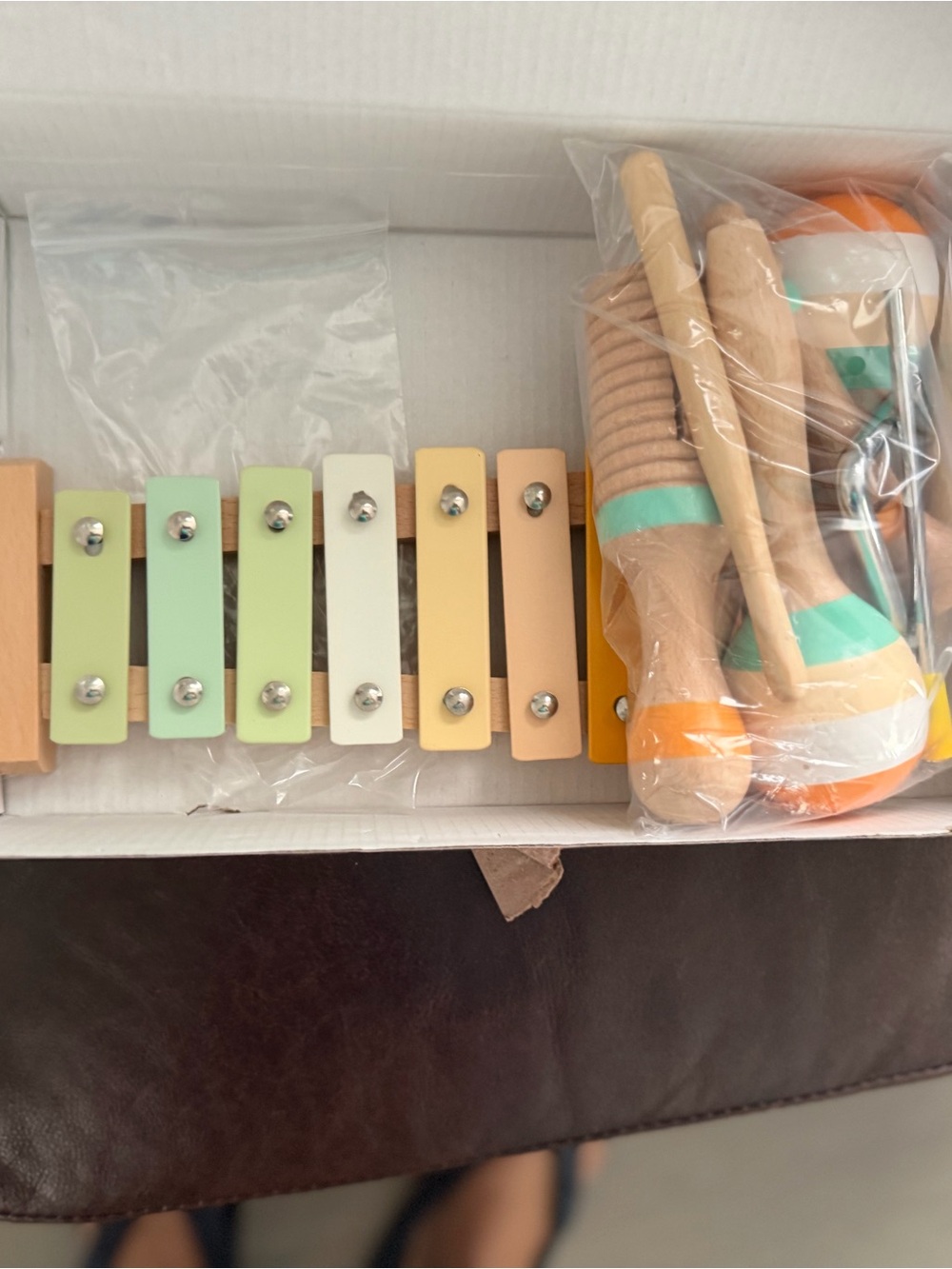 Wooden Kids Xylophone and Percussion Set - Pastel Multi-Color